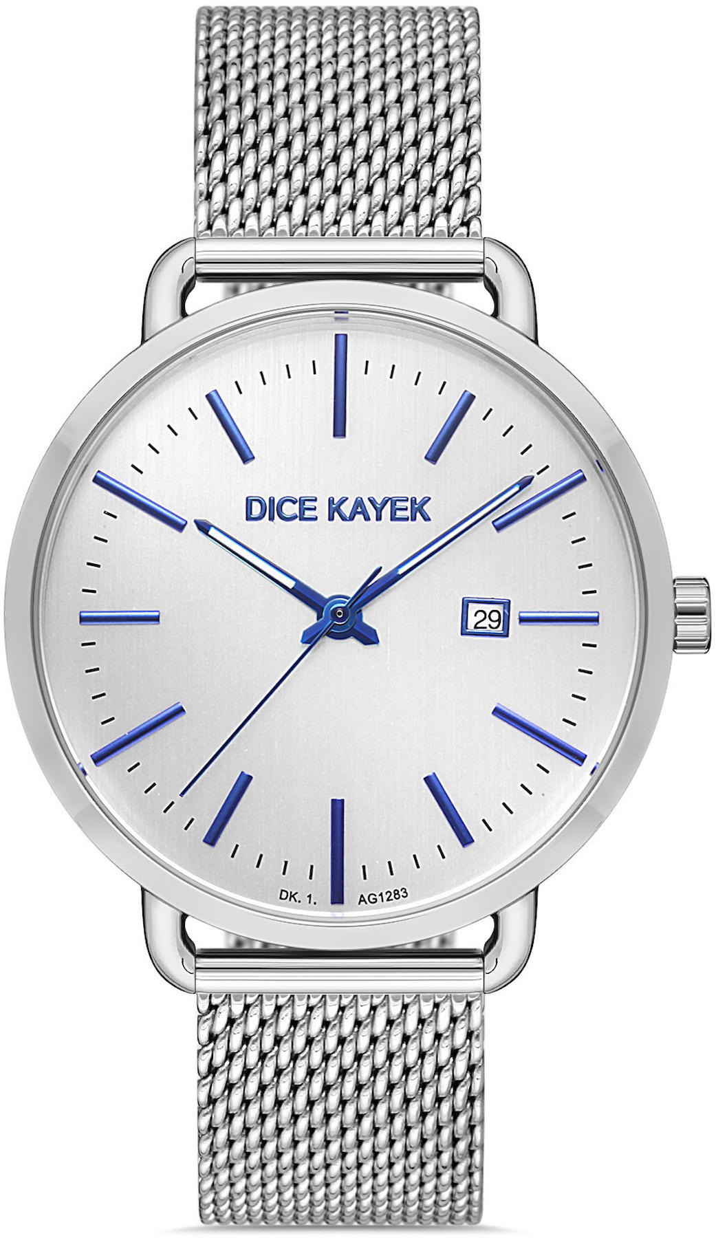 Dice Kayek DK.1.AG1283.03 Takvimli 43 mm Çelik Kordon Analog Kol Saati