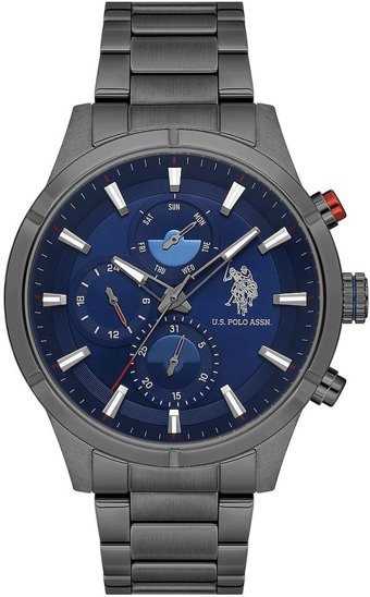 U.S. Polo Assn USPA1014B-05 Takvimli 46 mm Füme Çelik Kordon Analog Erkek Kol Saati