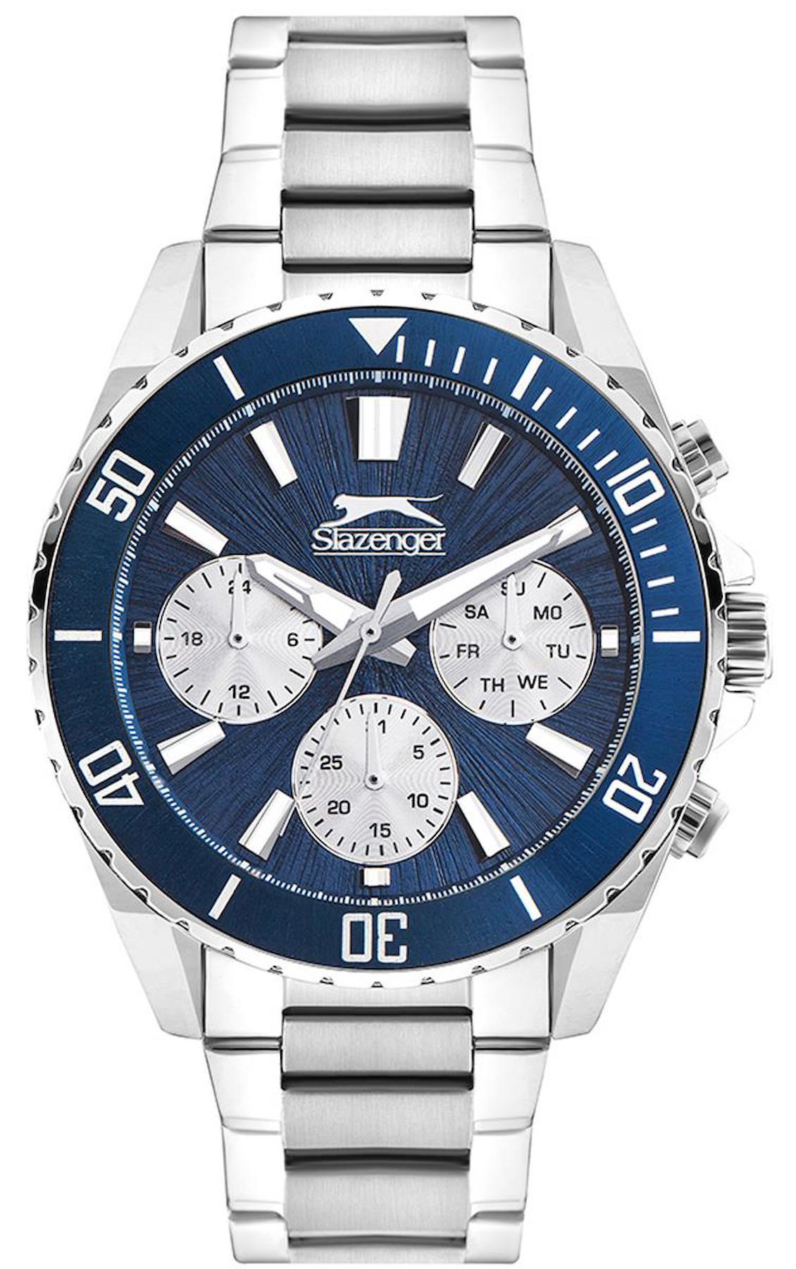 Slazenger SL.09.2273.2.02 Takvimli 44 mm Çelik Kordon Analog Erkek Kol Saati