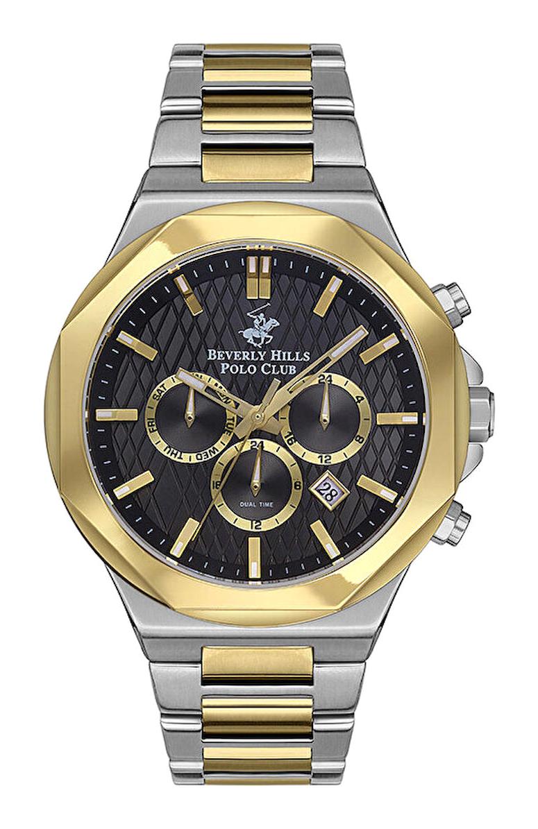 Beverly Hills Polo Club BP3361X260 Takvimli 31-34 mm Altın-Çelik Kordon Analog Erkek Kol Saati