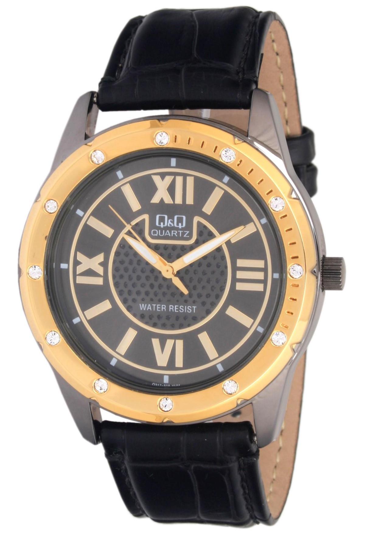 Q&Q 3A377 42 mm Siyah Deri Kordon Analog Erkek Kol Saati