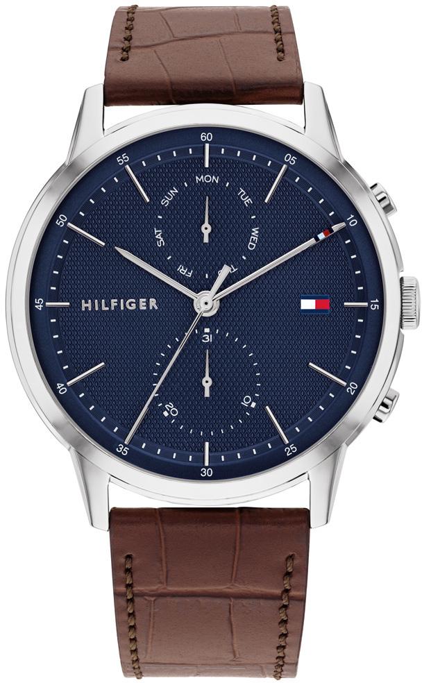 Tommy Hilfiger TH1710436 Takvimli 44 mm Kahverengi Deri Kordon Analog Erkek Kol Saati