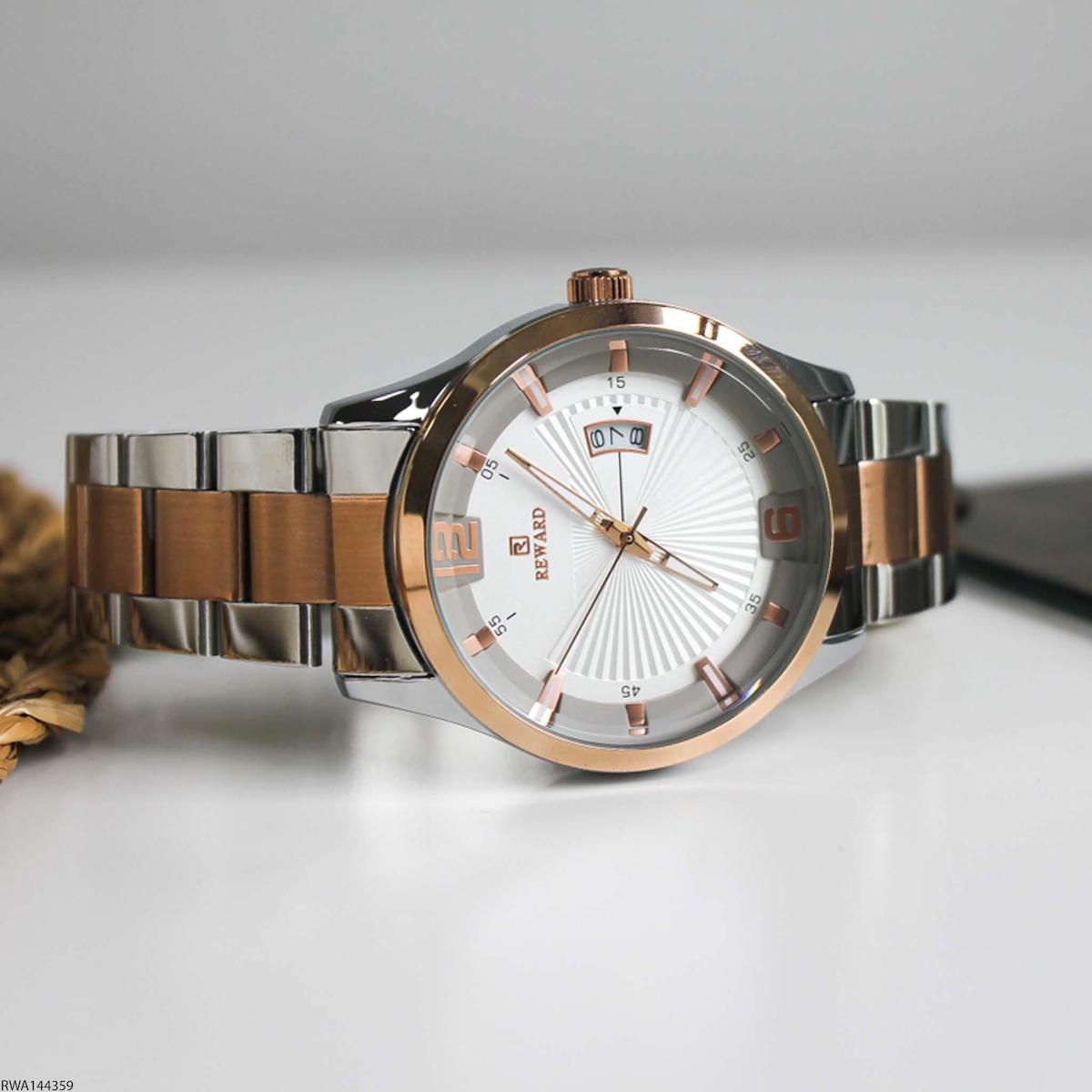 Reward RWA144359 Takvimli 44 mm Gri-Rose Gold Çelik Kordon Analog Erkek Kol Saati