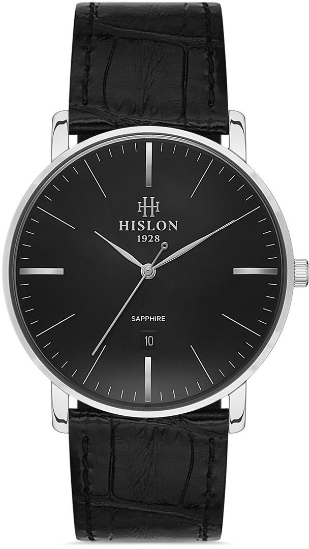 Hislon CL124S-03BS Takvimli 40 mm Siyah Deri Kordon Analog Erkek Kol Saati
