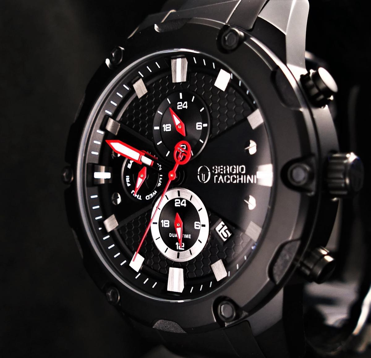 Sergio Tacchini ST.1.10075.2 Takvimli 45 mm Siyah Çelik Kordon Analog Kol Saati