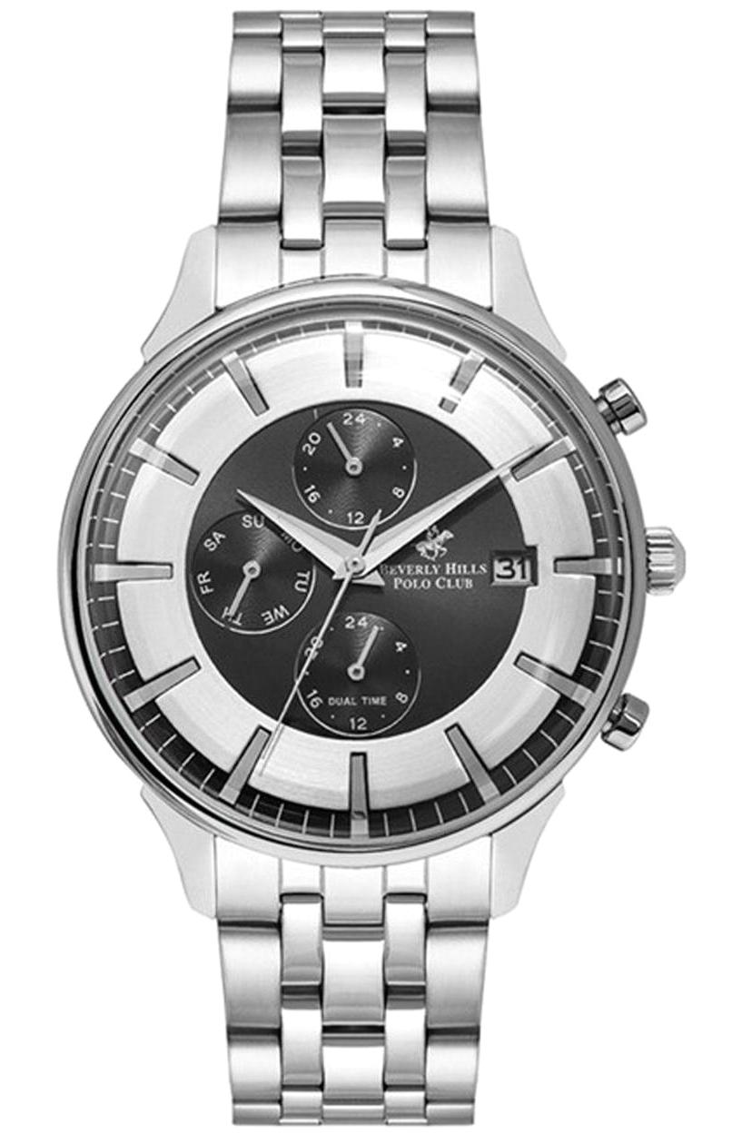 Beverly Hills Polo Club BP3015 Takvimli 43 mm Çelik Kordon Analog Erkek Kol Saati