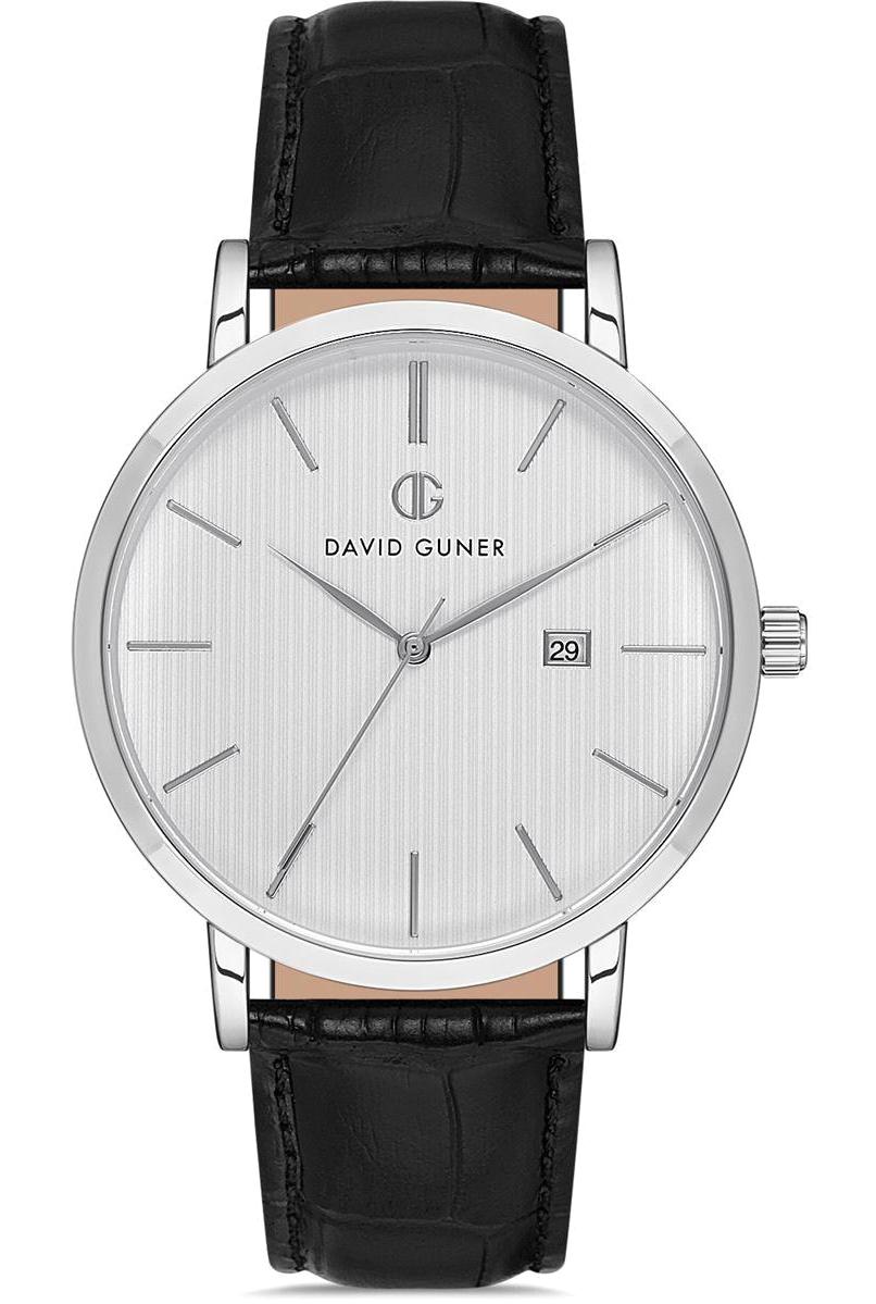 David Guner DG-8076GB-J1 Takvimli 42 mm Siyah Deri Kordon Analog Erkek Kol Saati
