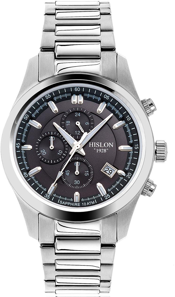Hislon 3652-12331 Pusulalı Takvimli 44 mm Çelik Kordon Analog Kol Saati
