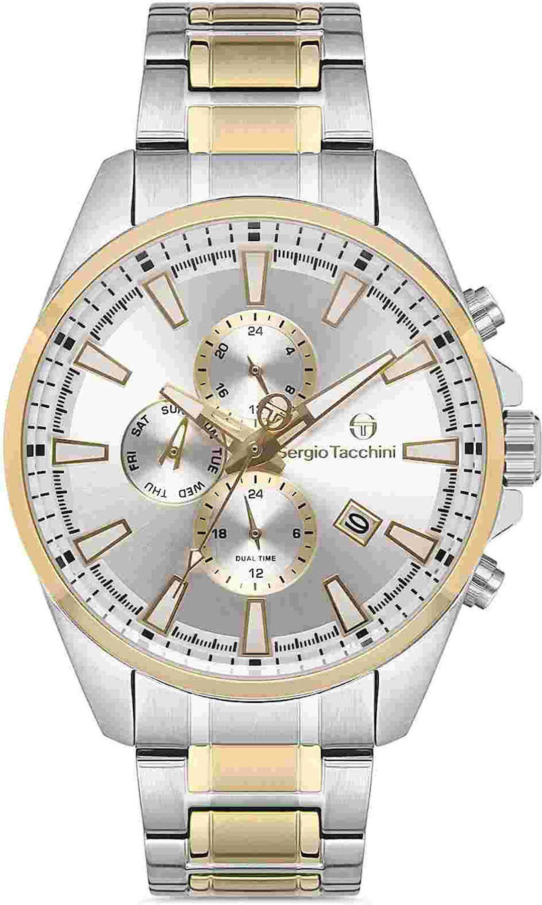 Sergio Tacchini ST.1.10167.5 Takvimli 43 mm Altın-Çelik Kordon Analog Kol Saati