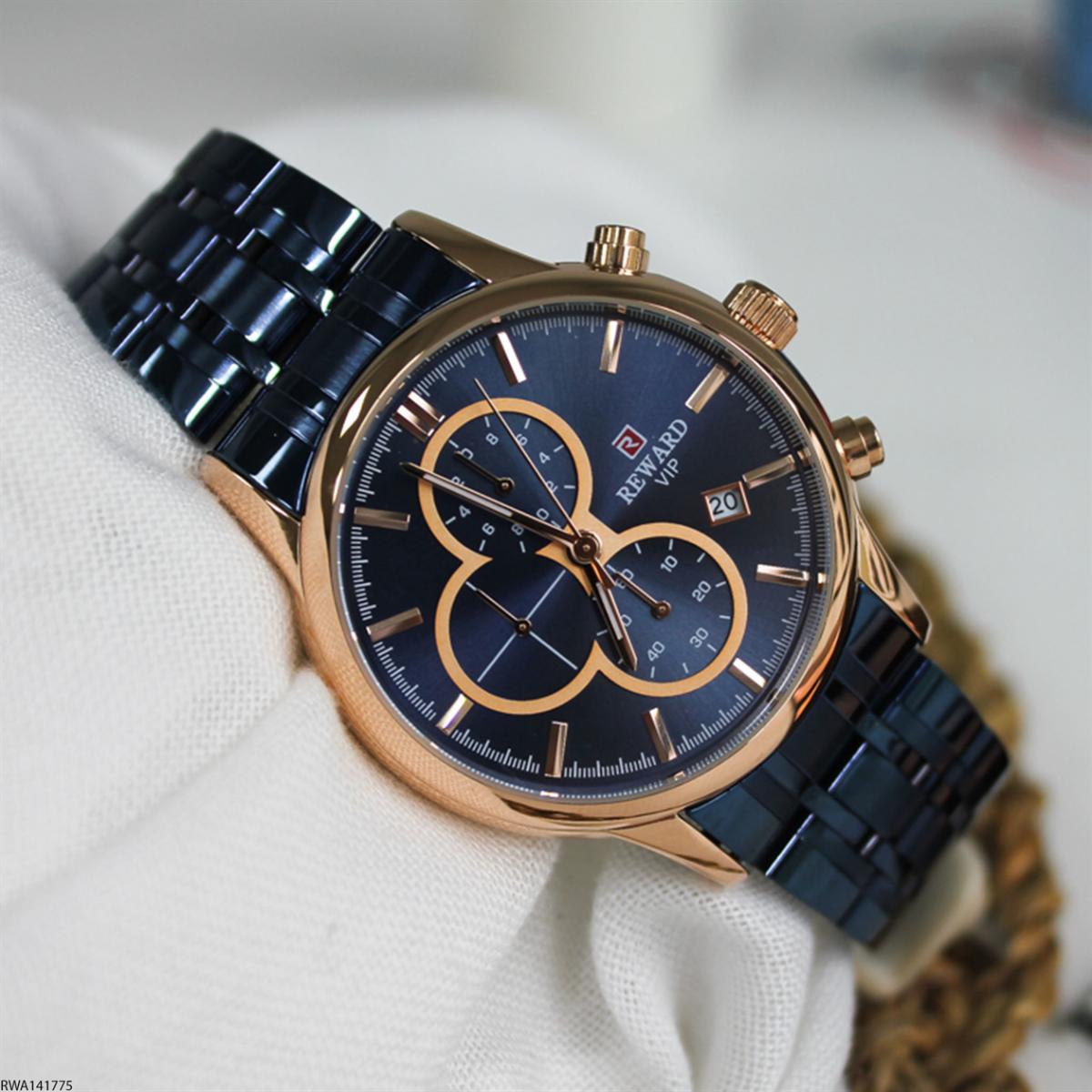 Reward RWA141775 Takvimli 44 mm Lacivert Metal Kordon Analog Erkek Kol Saati