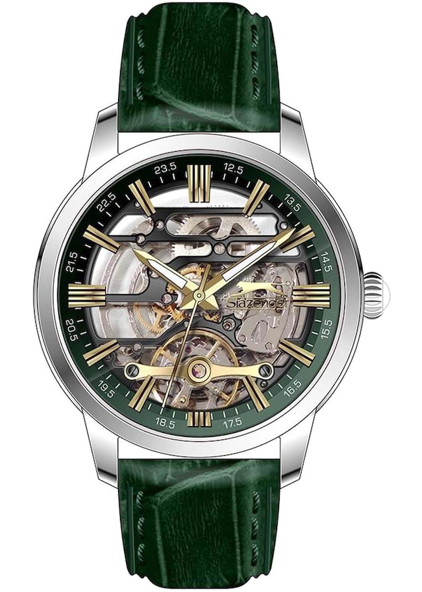 Slazenger SL.09.2268.1.03 43 mm Yeşil Deri Kordon Analog Erkek Kol Saati