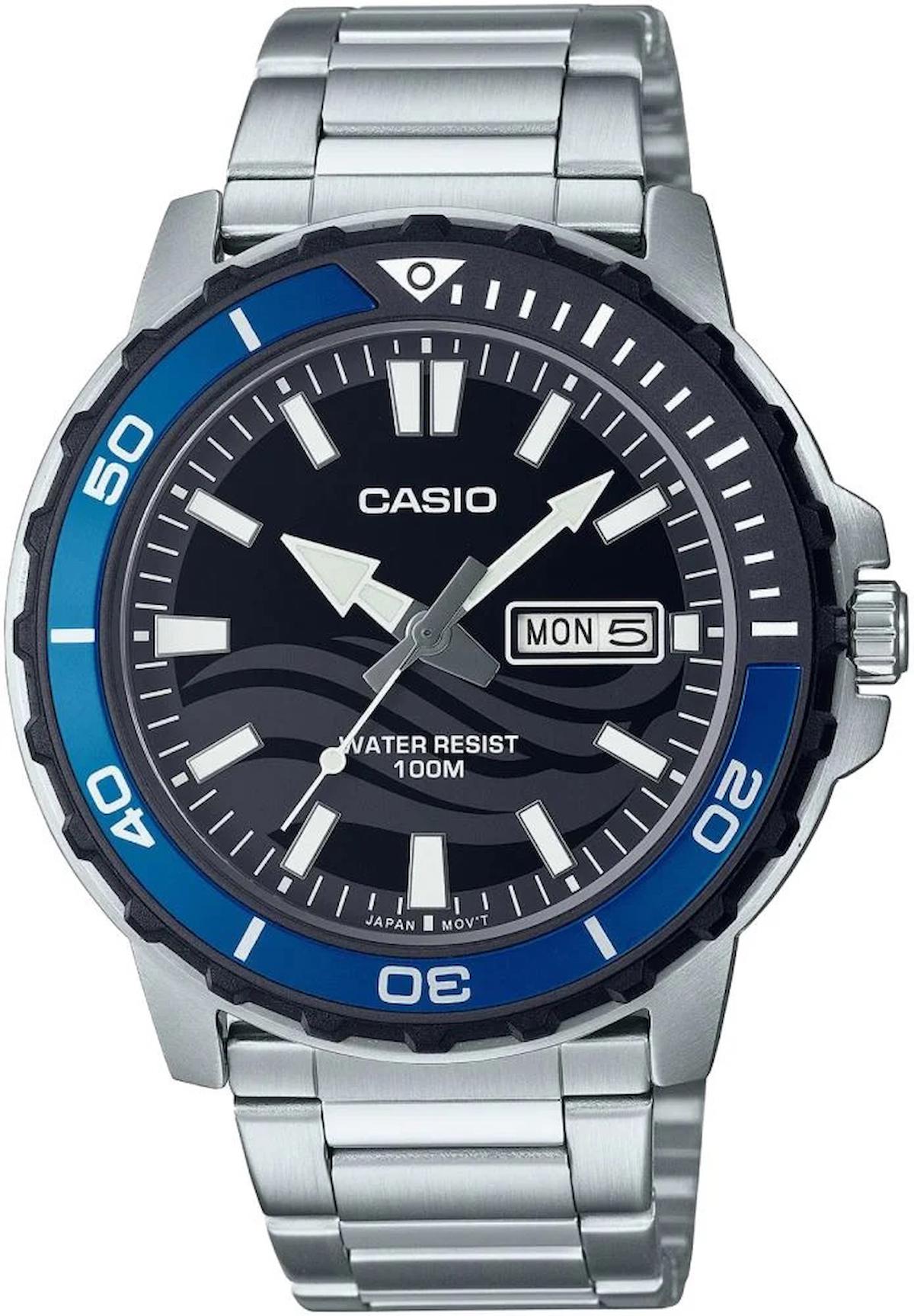 Casio Mtd-125d-1a2vdf Takvimli 45 mm Çelik Kordon Analog Erkek Kol Saati