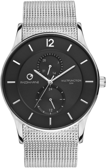 Pacomarine PM.51026.02 Takvimli 43 mm Çelik Kordon Analog Kol Saati