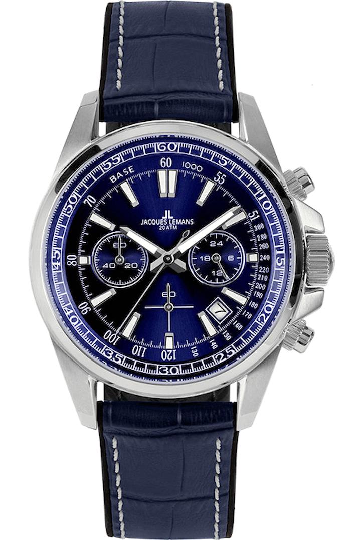 Jacques Lemans LİVERPOOL 1-2117C Pusulalı Takvimli 44 mm Lacivert Çelik Kordon Analog Erkek Kol Saati