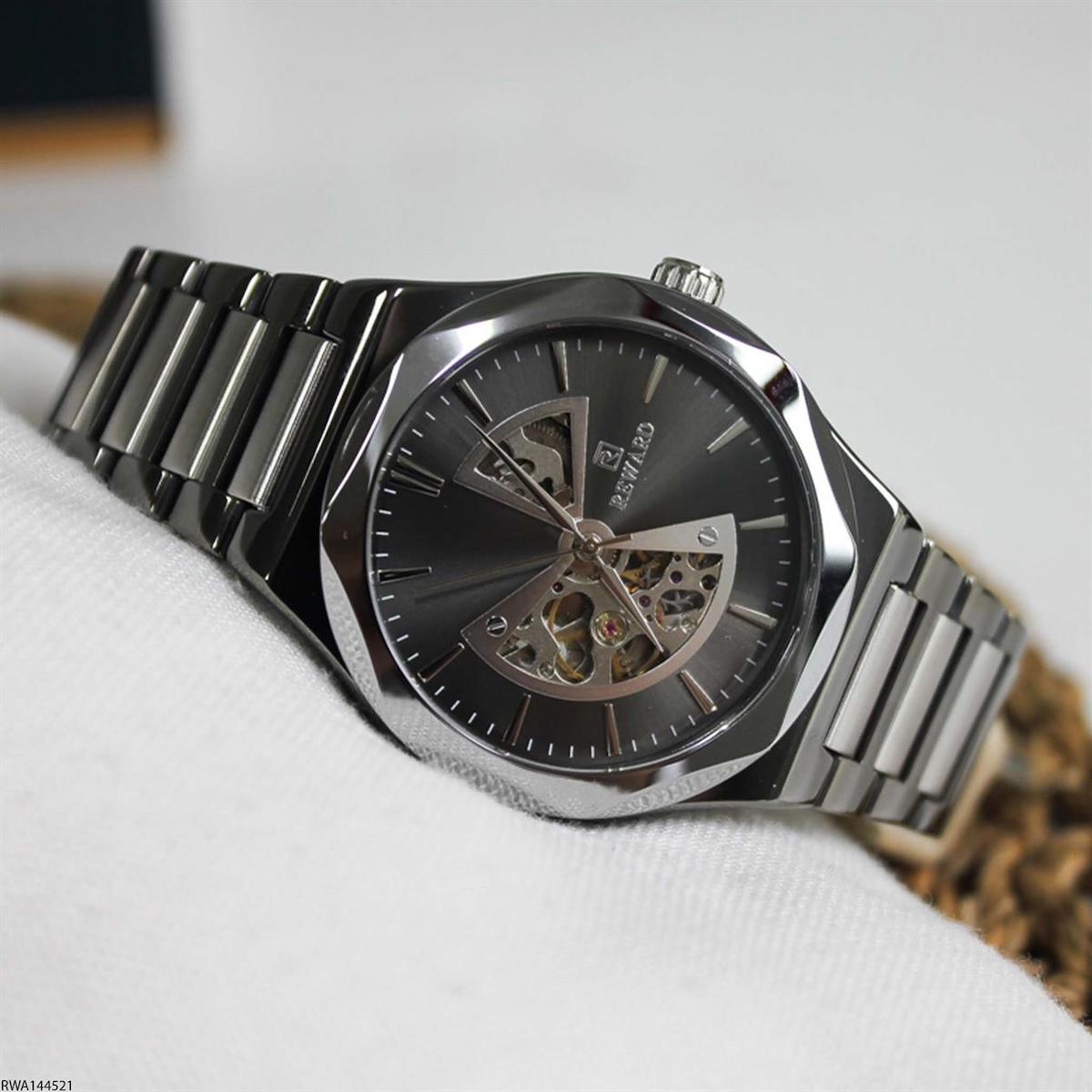 Reward RWA144521 44 mm Füme Çelik Kordon Analog Erkek Kol Saati