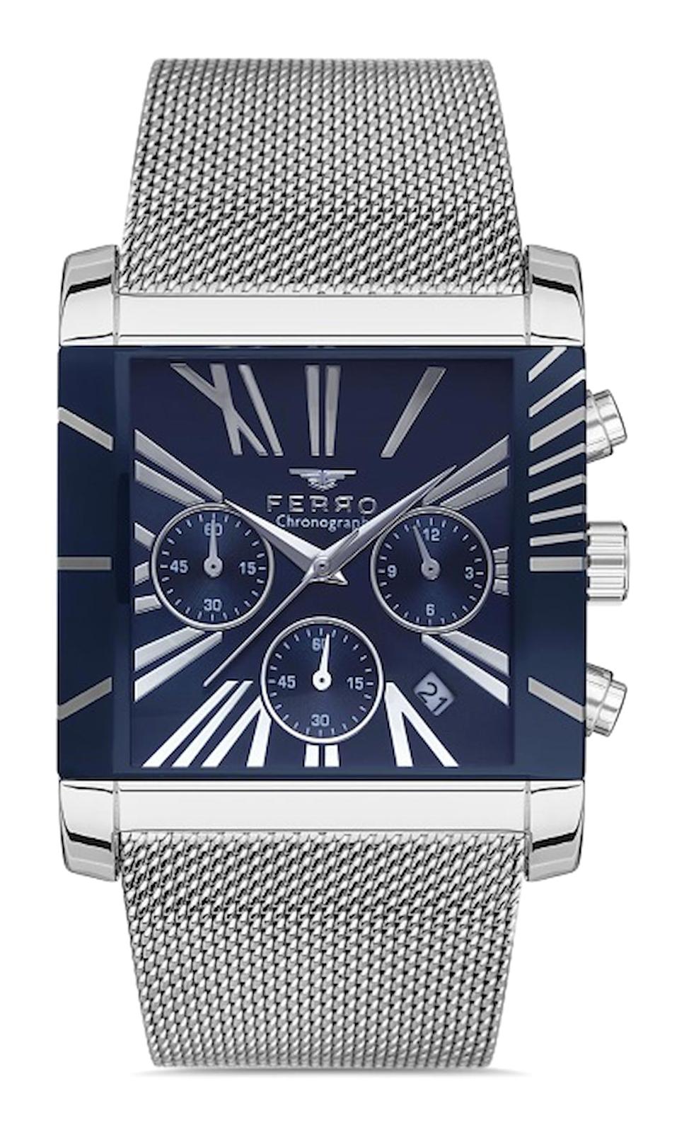 Ferro FM41292C-A3 Takvimli 45 mm Metal Kordon Analog Erkek Kol Saati
