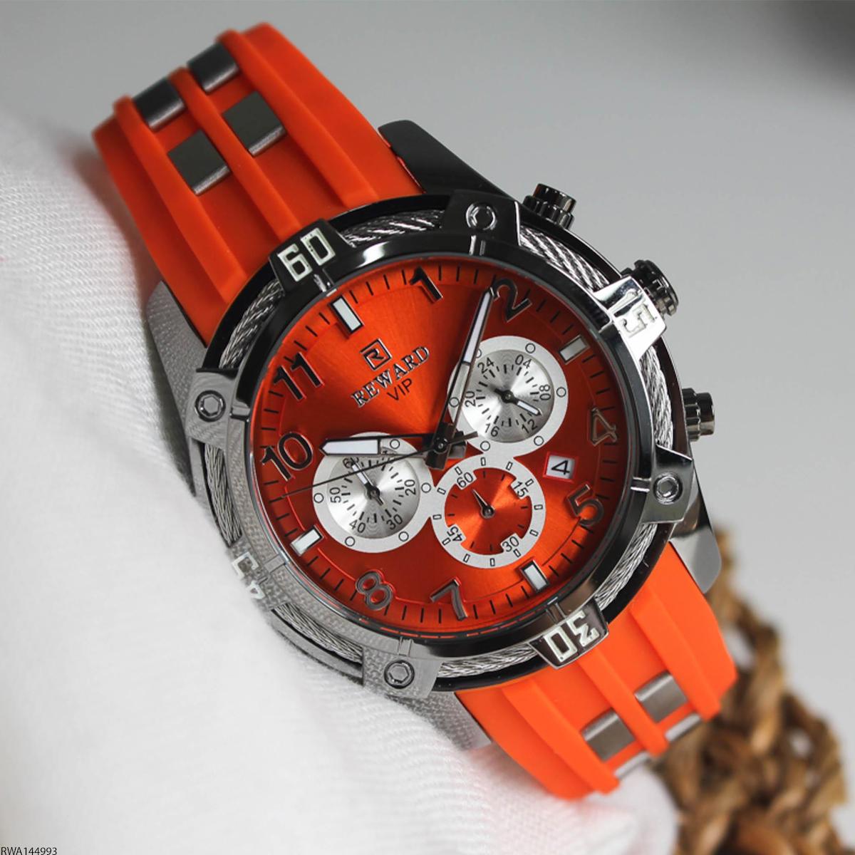 Reward RWA144993 Takvimli 47 mm Turuncu Silikon Kordon Analog Erkek Kol Saati