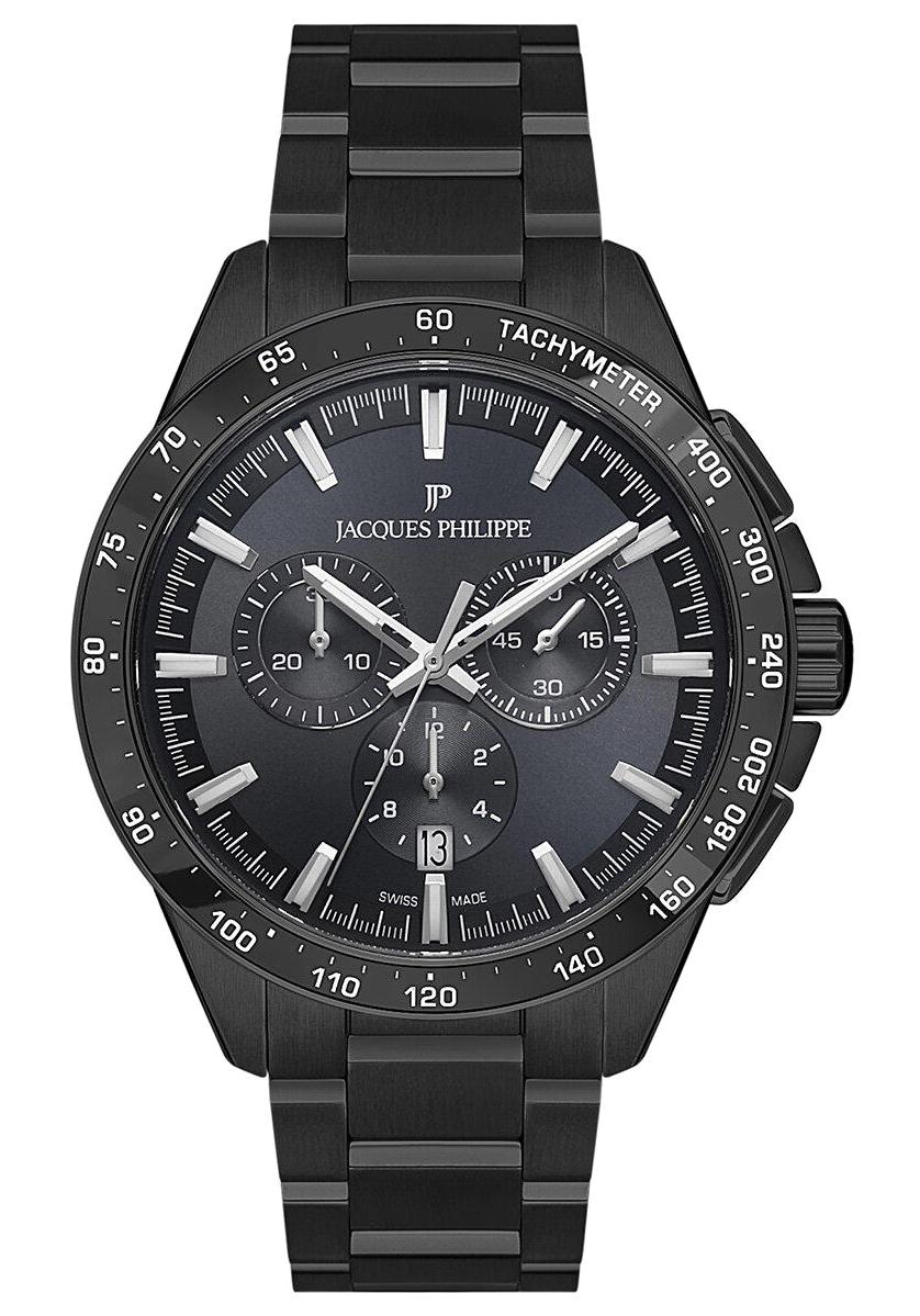 Jacques Philippe JPQGC254341 Takvimli 42 mm Füme Çelik Kordon Analog Erkek Kol Saati
