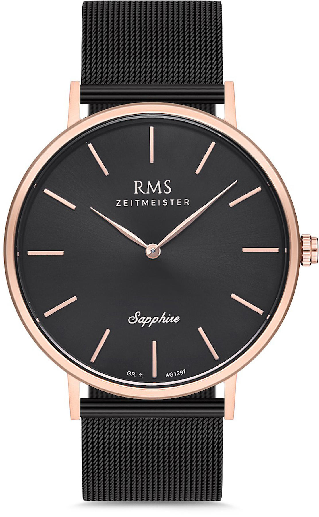 Romanson GR.1.AG1297.11 43 mm Siyah Hasır Kordon Analog Kol Saati