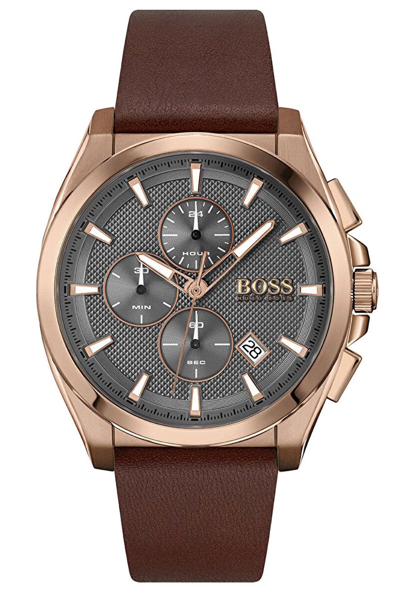 Boss Watches HB1513882 Takvimli 46 mm Kahverengi Deri Kordon Analog Erkek Kol Saati