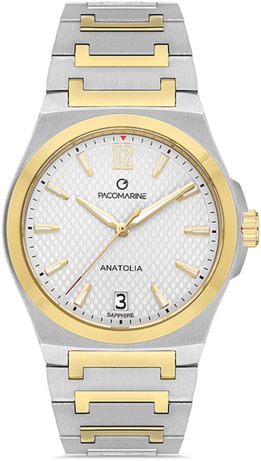 Pacomarine PM.22001.06 Takvimli 41-45 mm Altın-Çelik Kordon Analog Kol Saati