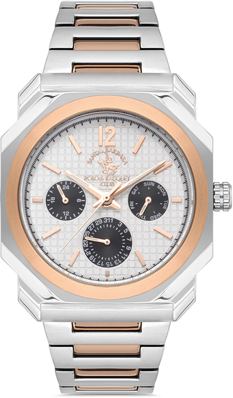 Santa Barbara Polo & Racquet Club SB.1.10275.4 Takvimli 44 mm Çelik Kordon Analog Kol Saati