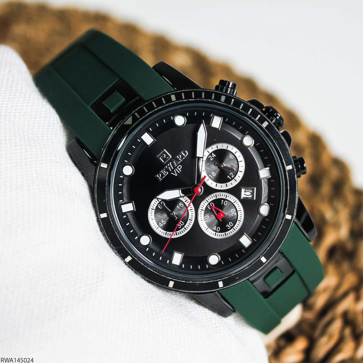 Reward RWA145024 Takvimli 45 mm Yeşil Silikon Kordon Analog Erkek Kol Saati
