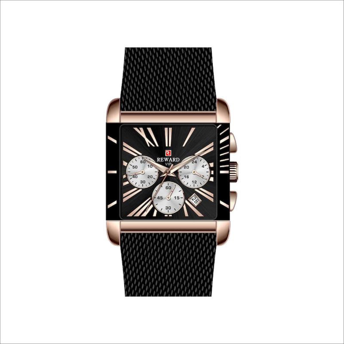 Reward A141451 Takvimli 38 mm Siyah Metal Kordon Analog Erkek Kol Saati