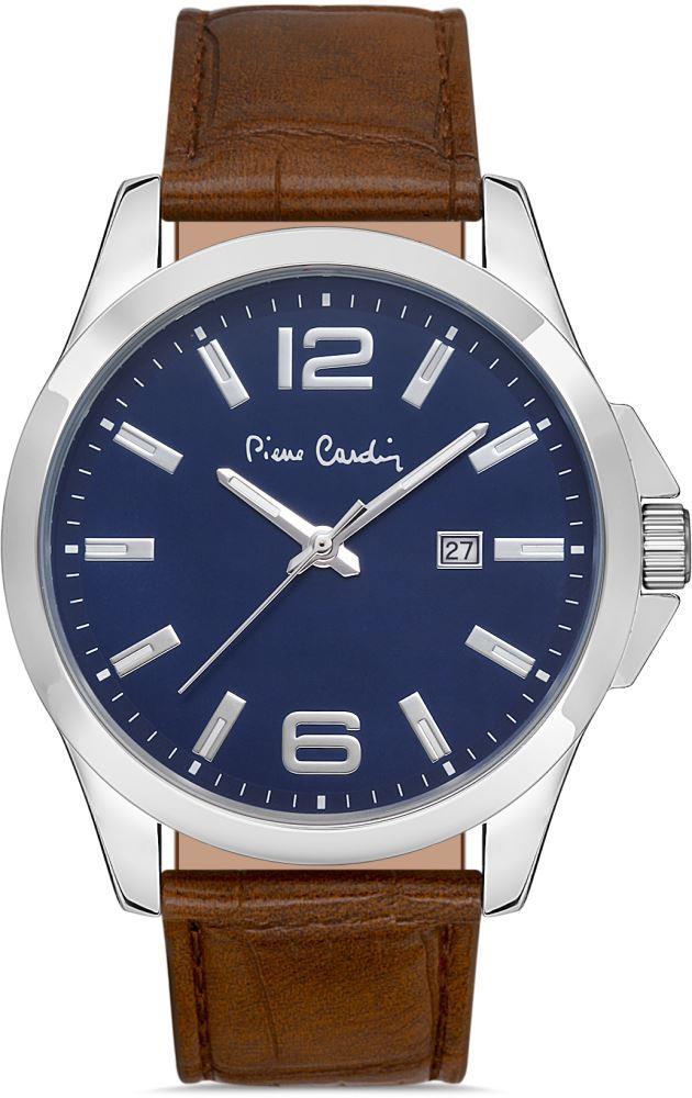 Pierre Cardin 800411F12 Takvimli Kahverengi Deri Kordon Analog Erkek Kol Saati