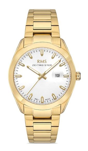 Romanson RMS.1.AG1513.08 Takvimli 42 mm Altın Çelik Kordon Analog Erkek Kol Saati