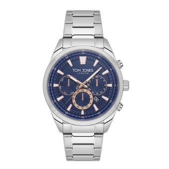 Tom Jones TOMJ-1-2301D-04 Takvimli 44 mm Metal Kordon Analog Erkek Kol Saati
