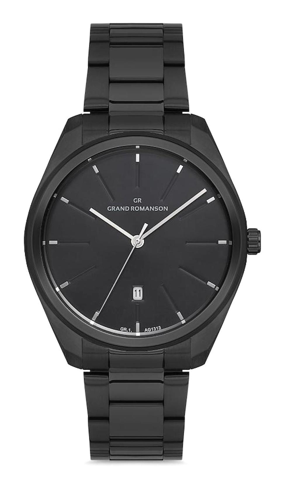 Romanson GR.1.AG1313.07 Takvimli 41 mm Siyah Çelik Kordon Analog Erkek Kol Saati