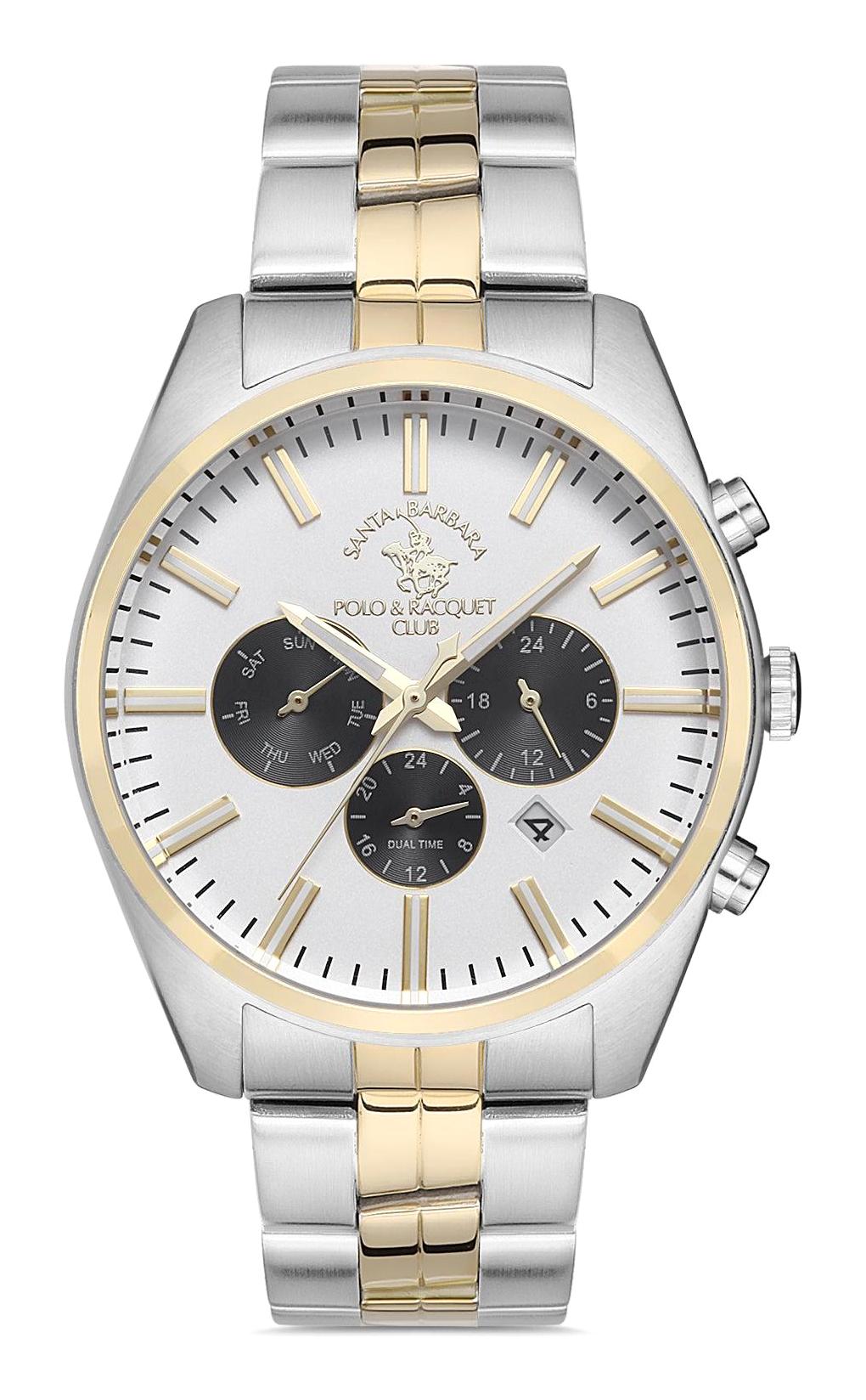 Santa Barbara Polo & Racquet Club SB.1.10226.5 Takvimli 43 mm Altın-Çelik Kordon Analog Erkek Kol Saati