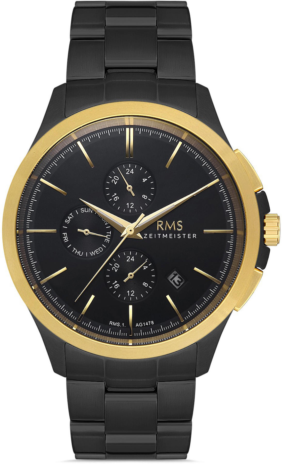 Romanson RMS.1.AG1478.10 Takvimli Siyah Çelik Kordon Analog Kol Saati