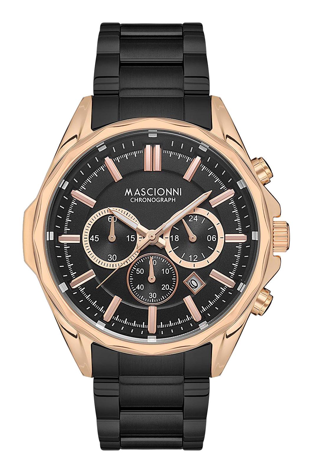 Mascionni M.1.2184.06 Takvimli 44 mm Siyah Metal Kordon Analog Erkek Kol Saati