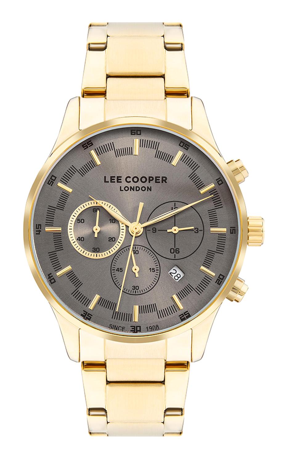 Lee Cooper LC07653.160 Takvimli Altın Çelik Kordon Analog Erkek Kol Saati