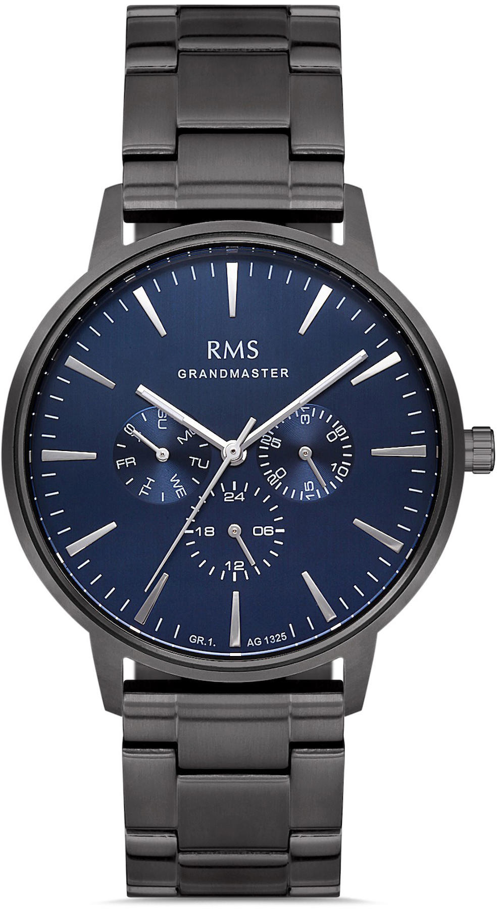 Romanson GR.1.AG1325.06 Takvimli 42 mm Füme Çelik Kordon Analog Kol Saati