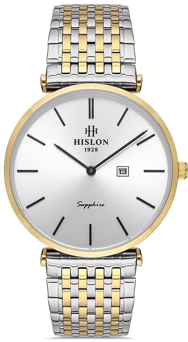 Hislon CL119T-03SG Takvimli 38 mm Altın-Çelik Kordon Analog Kol Saati