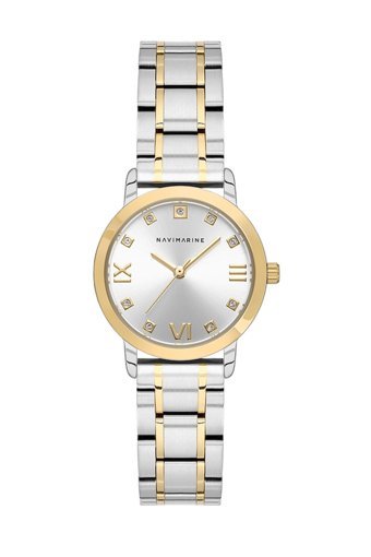 Navimarine NM184-03 28 mm Altın-Çelik Kordon Analog Kol Saati