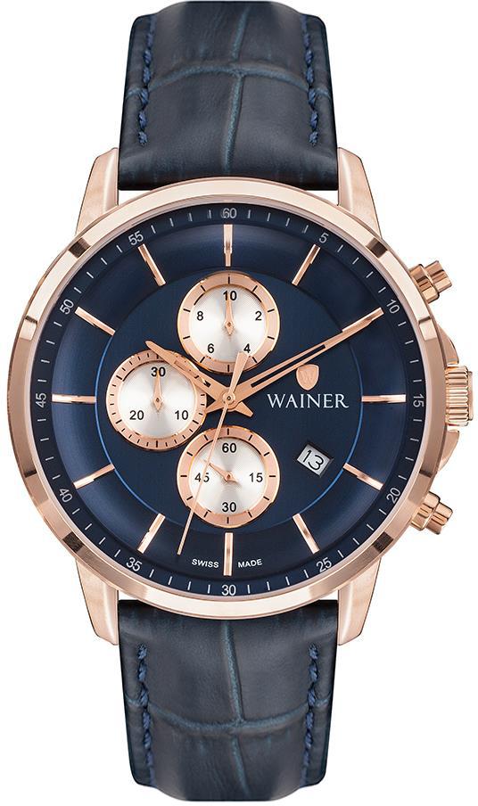 Wainer WA.12948-B Pusulalı Takvimli 44 mm Siyah Çelik Kordon Analog Erkek Kol Saati