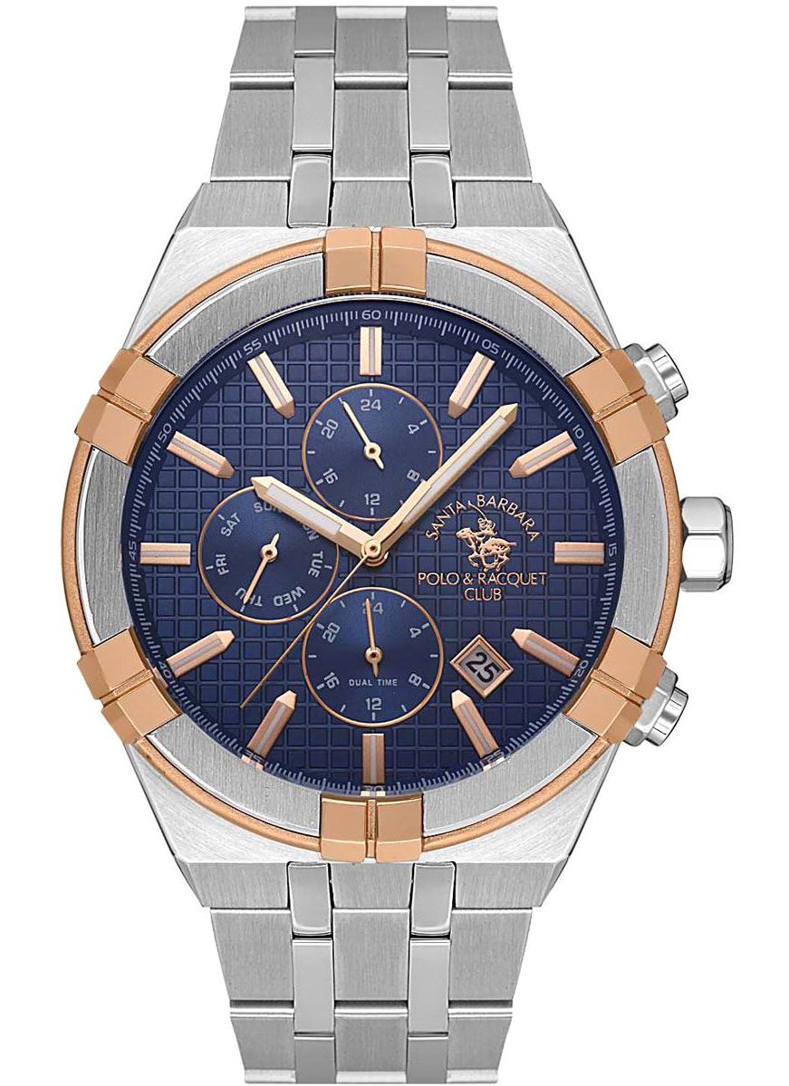 Santa Barbara Polo & Racquet Club SB.1.10508.4 Takvimli 44 mm Çelik Kordon Analog Erkek Kol Saati