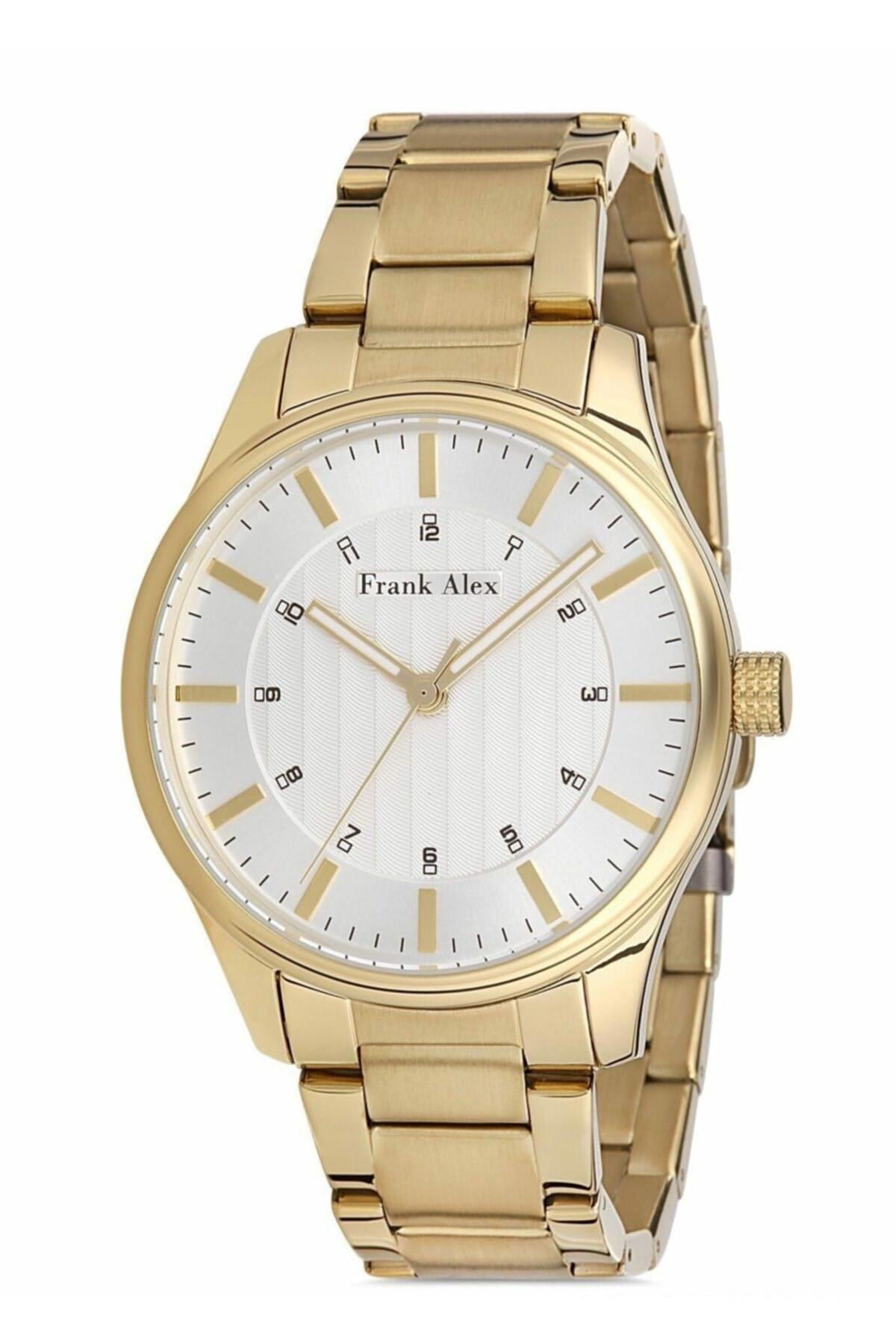 Frank Alex FA.12923M.03 44 mm Altın Çelik Kordon Analog Erkek Kol Saati