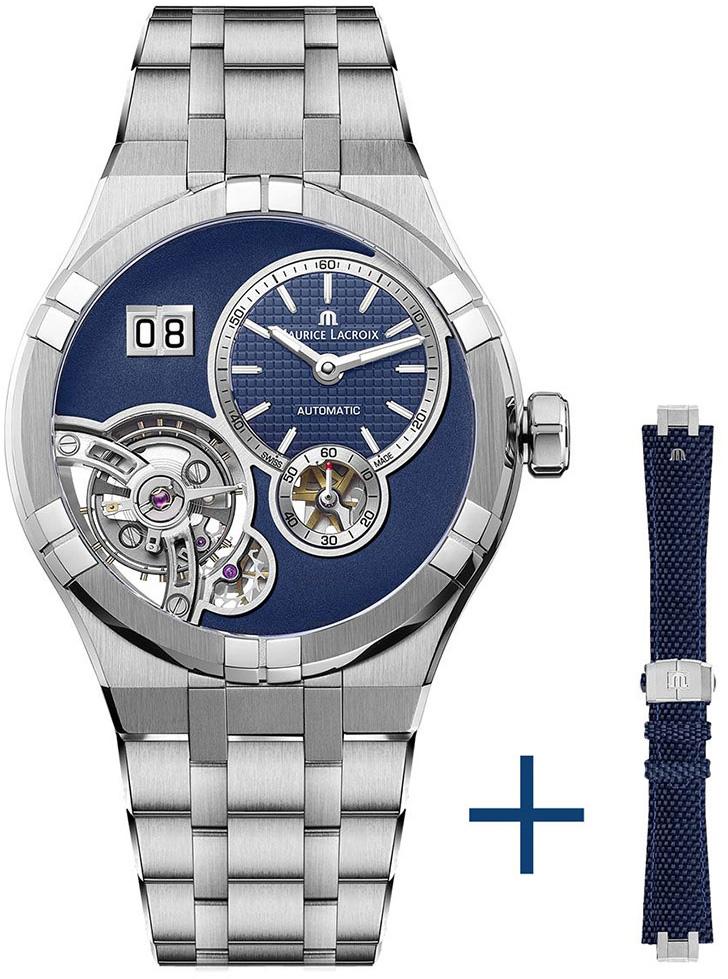 Maurice Lacroix AI6118-SS00E-430-C Pusulalı Takvimli 45 mm Çelik Kordon Analog Kol Saati