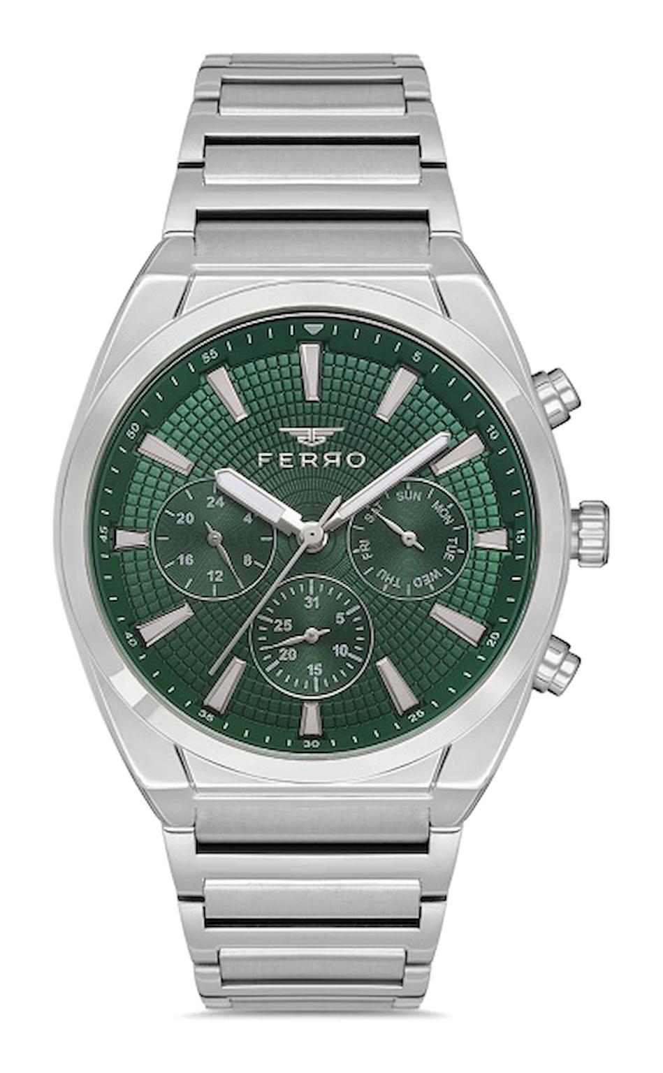 Ferro FM31451A-A6 Takvimli 44 mm Çelik Kordon Analog Erkek Kol Saati