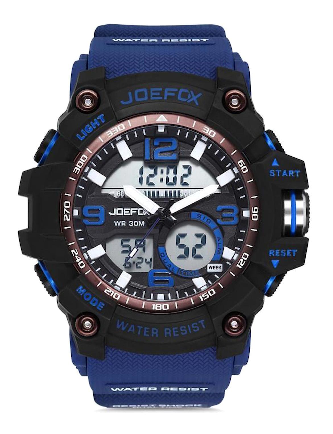 Joefox JFX1614 Takvimli Lacivert Plastik Kordon Analog Erkek Kol Saati