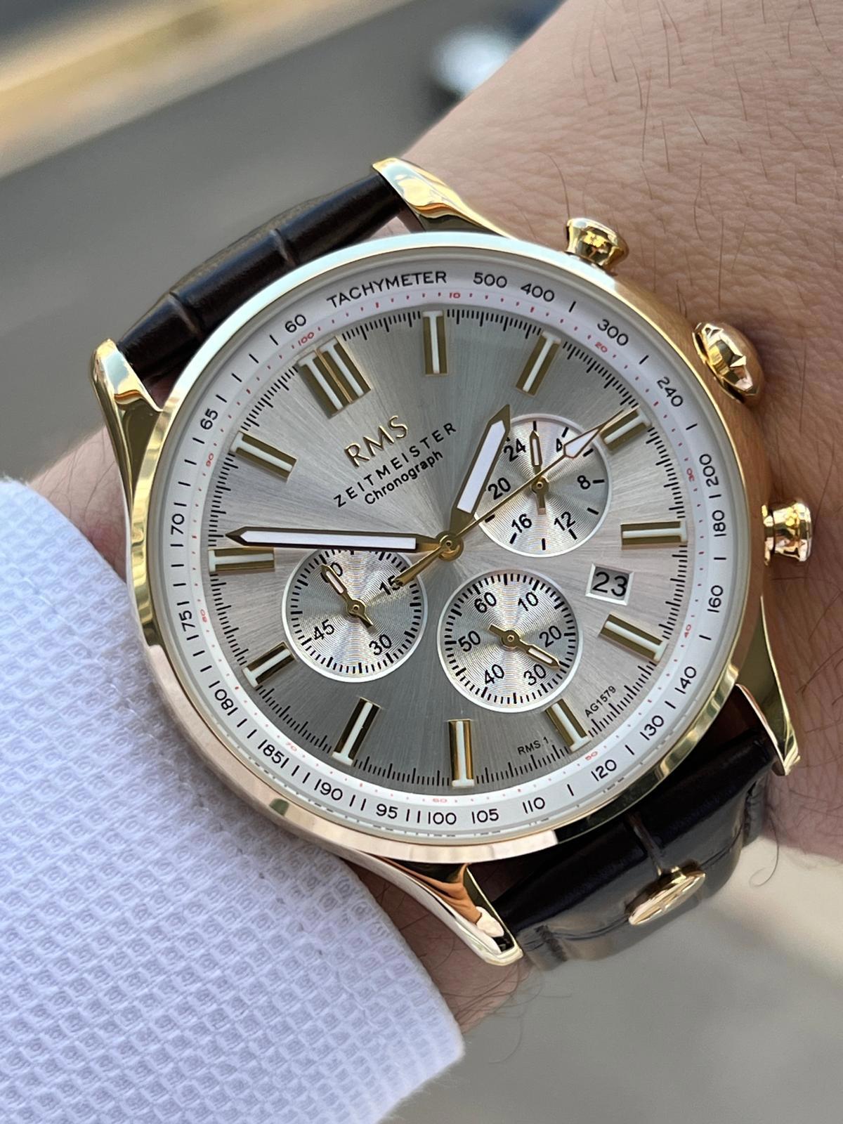 Romanson AG1578.076 Takvimli 50 mm Siyah Deri Kordon Analog Erkek Kol Saati