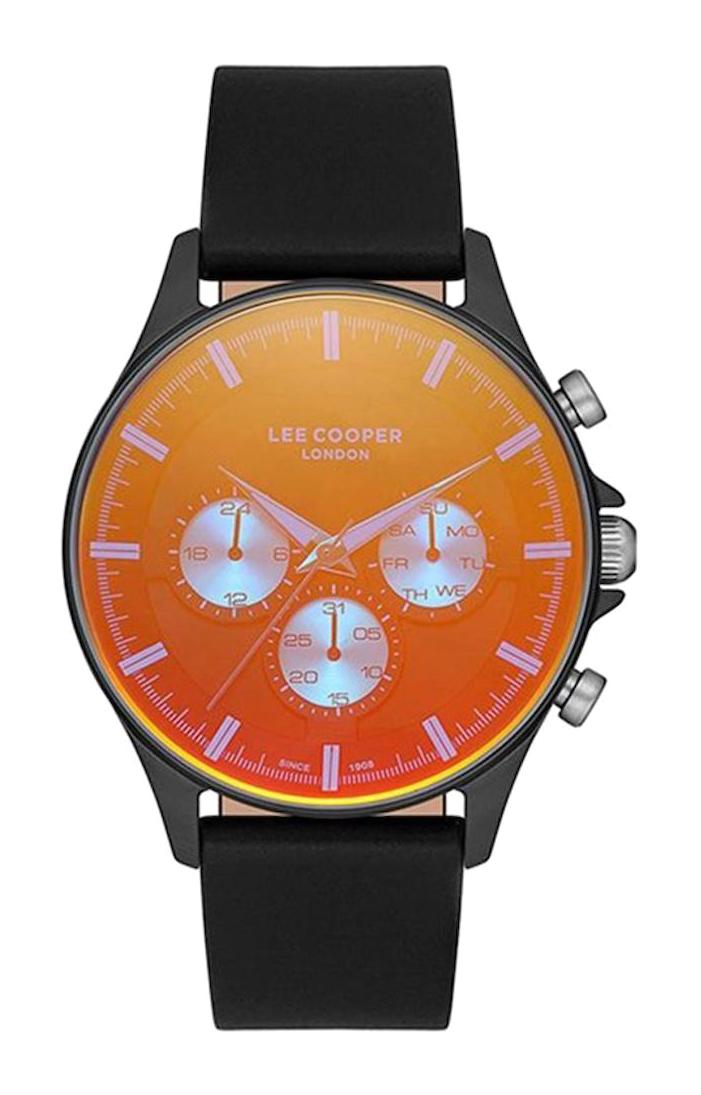 Lee Cooper LC07186.651 Takvimli 44 mm Siyah Deri Kordon Analog Erkek Kol Saati