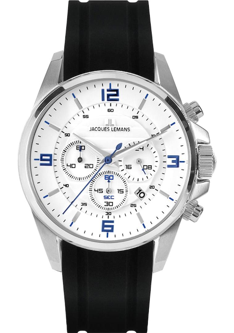 Jacques Lemans LİVERPOOL 1-2118B Takvimli 44 mm Siyah Çelik Kordon Analog Erkek Kol Saati