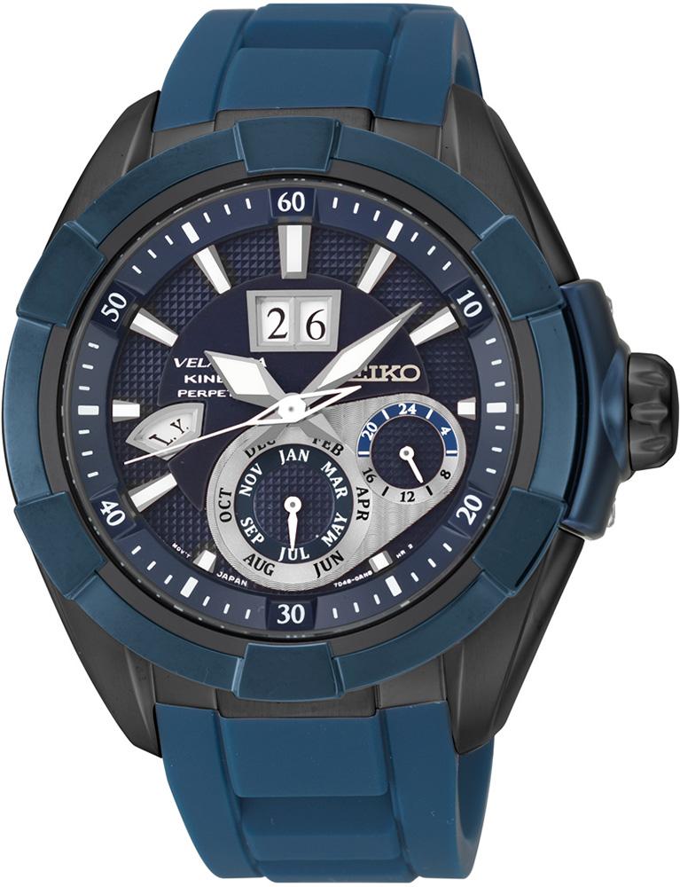 Seiko SNP121P Takvimli 46 mm Lacivert Silikon Kordon Analog Kol Saati
