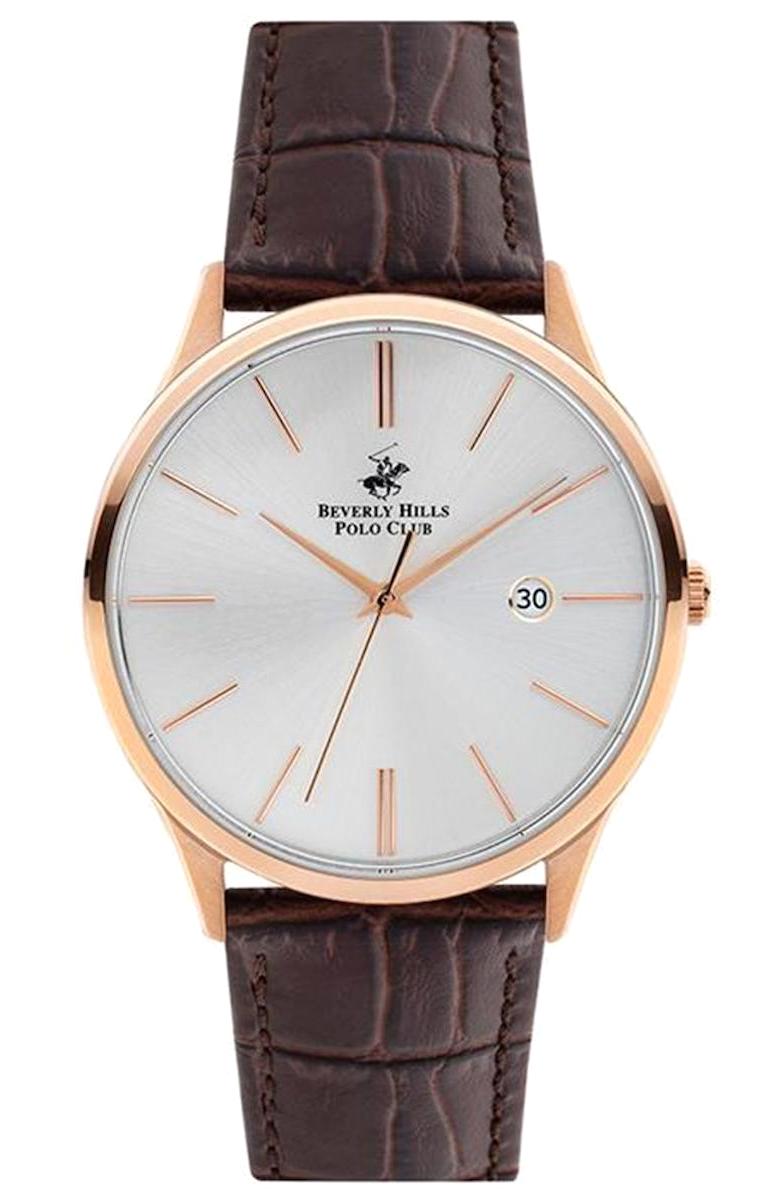Beverly Hills Polo Club BP3045X432 Takvimli 42 mm Kahverengi Deri Kordon Analog Kol Saati